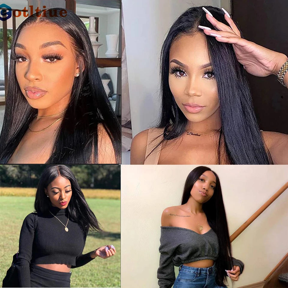 Eotltiue Brazilian Remy Straight Hair Clip In Human Hair Extensions Natural Color 8Pieces/Sets Full Head 120G For Black Women