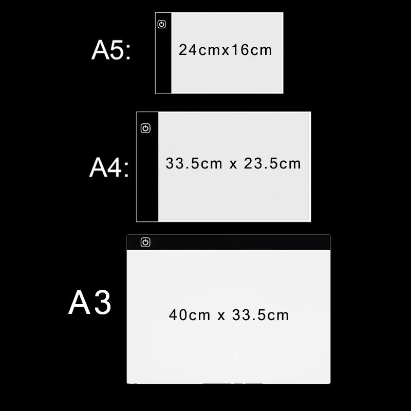 A3/A4/A5 Size Led Light Pad Eye Protection Easier for Diamond Painting Embroidery Sale Three Level Dimmable Painting Pad