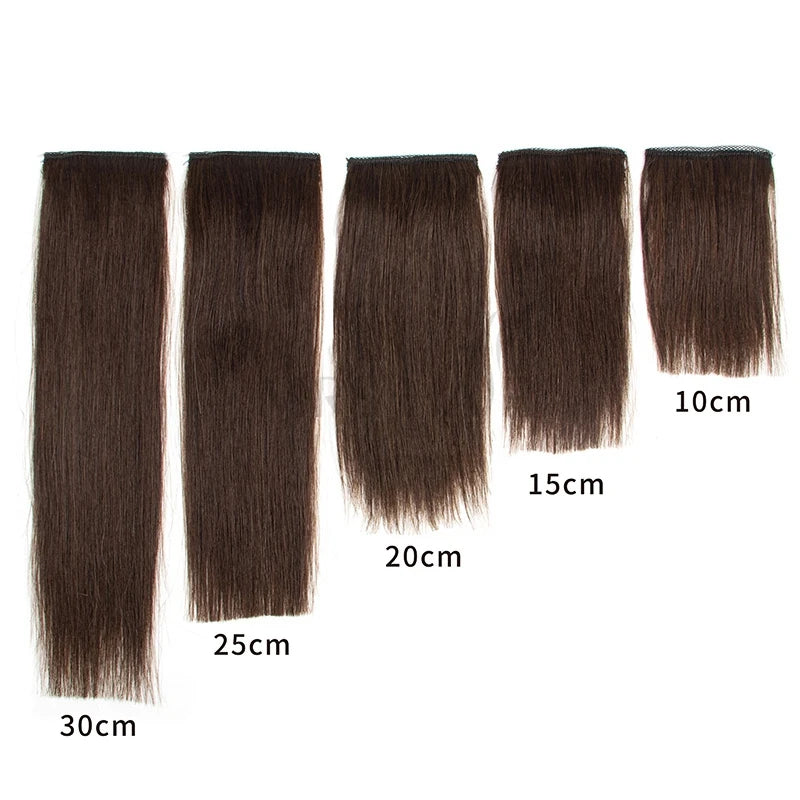 MRS HAIR Real Human Hair Clip in Extentions Invisible Seamless Add Top/Side Volume For Short Hair 10-30cm #2 1B 613 60 Hairpiece