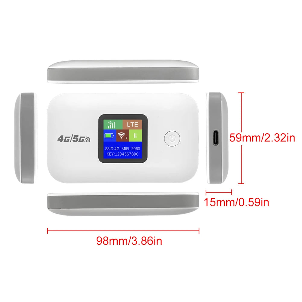 Pocket Wireless WiFi 150Mbps Portable Wireless Modem 3000mAh Mini Outdoor WIFI Hotspot with SIM Card Slot 4G Pocket WiFi Router