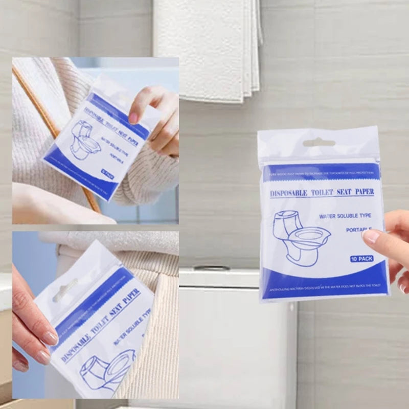 Portable Toilet Covers Disposable for Travel Camping Hotel Bathroom Toilets Paper Flushable Water