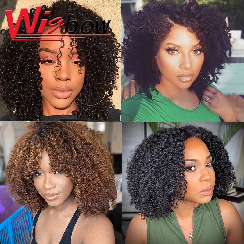 Brazilian Kinky Curly Bundles With Closure Ombre Curly Human Hair Bundles Colored T1b 30 27 Human Hair Bundles With 4*4 Lace