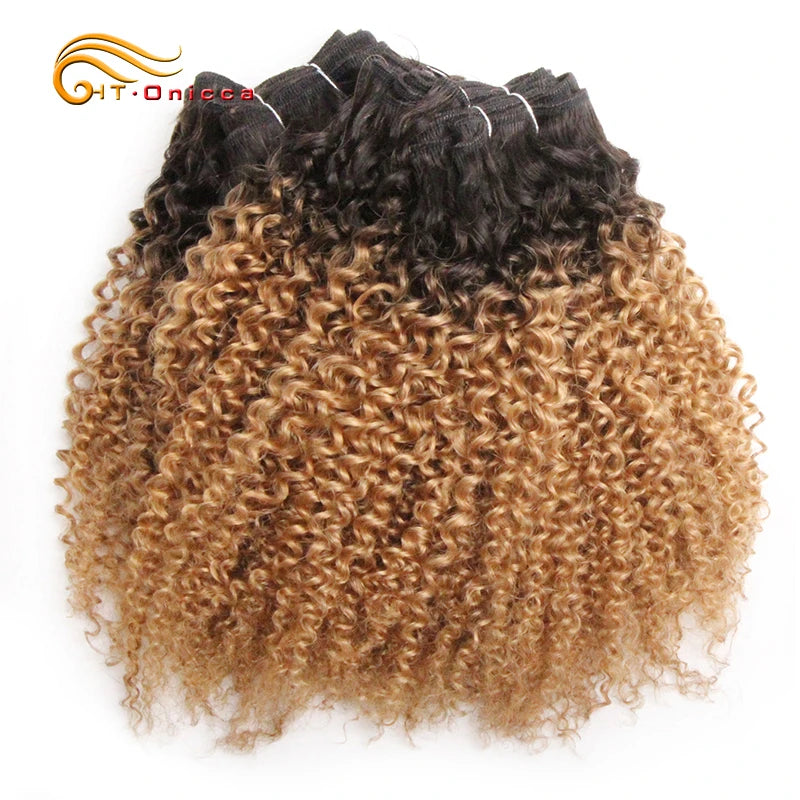 Brazilian Hair 8 Inch Short Curly Bundles Double Drawn Jerry Curl 100% Human Hair Bundles Remy Hair 6 Bundles For Black Women