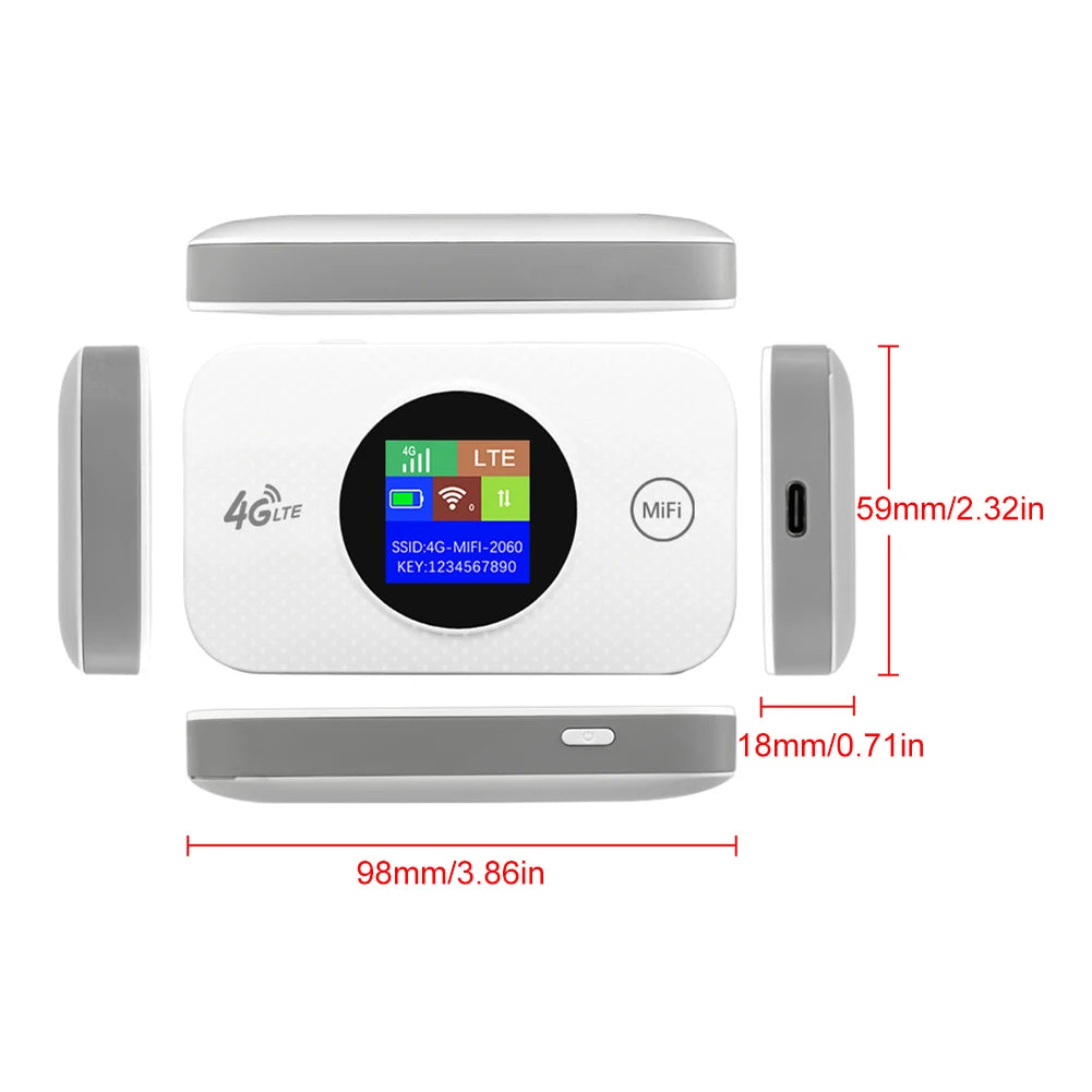 4G Lte Router Wireless Wifi Portable Modem Mini Outdoor Hotspot Pocket Mifi 150Mbps with Sim Card Slot Repeater 3000mah