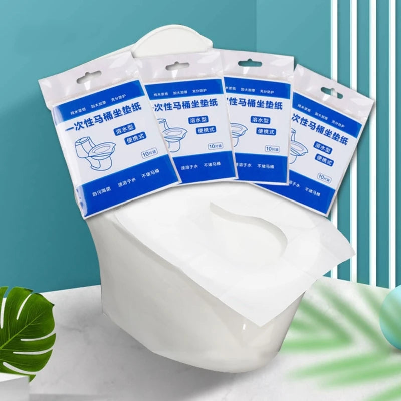 Portable Toilet Covers Disposable for Travel Camping Hotel Bathroom Toilets Paper Flushable Water