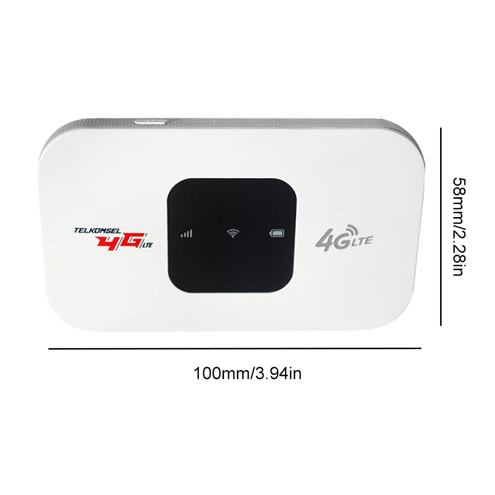 4G LTE Mini Mobile WiFi Router 2100mAh 150Mbps Pocket Mobile Hotspot Support 8-10 Users with SIM Card Slot Portable WiFi Hotspot