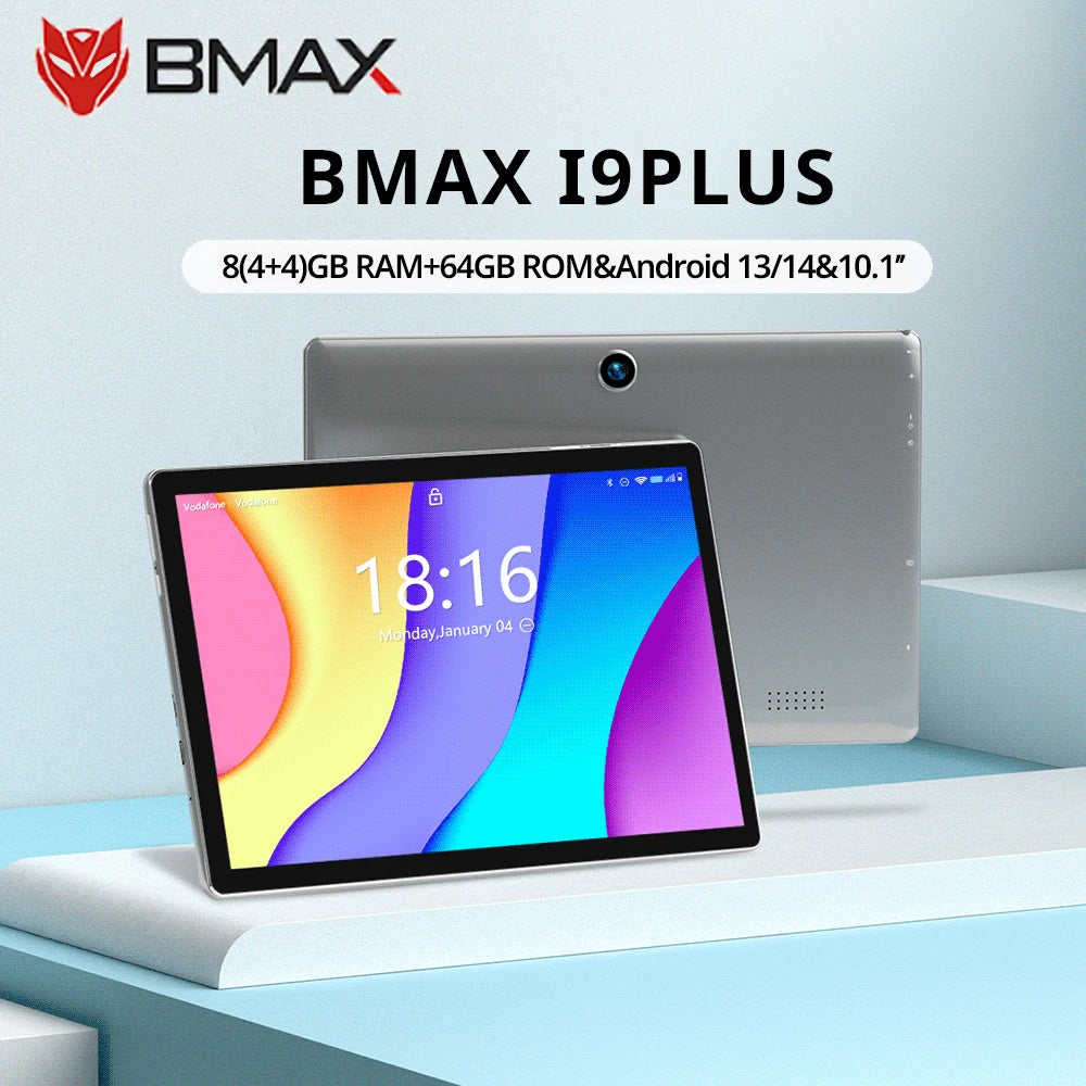 BMAX Kids Tablet I9 Plus Android 13 14 GPU G522EE 8GB RAM 64GB ROM 10.1 Inch Allwinner RK3562 Quad Core Port Tablets PC WIFI 6