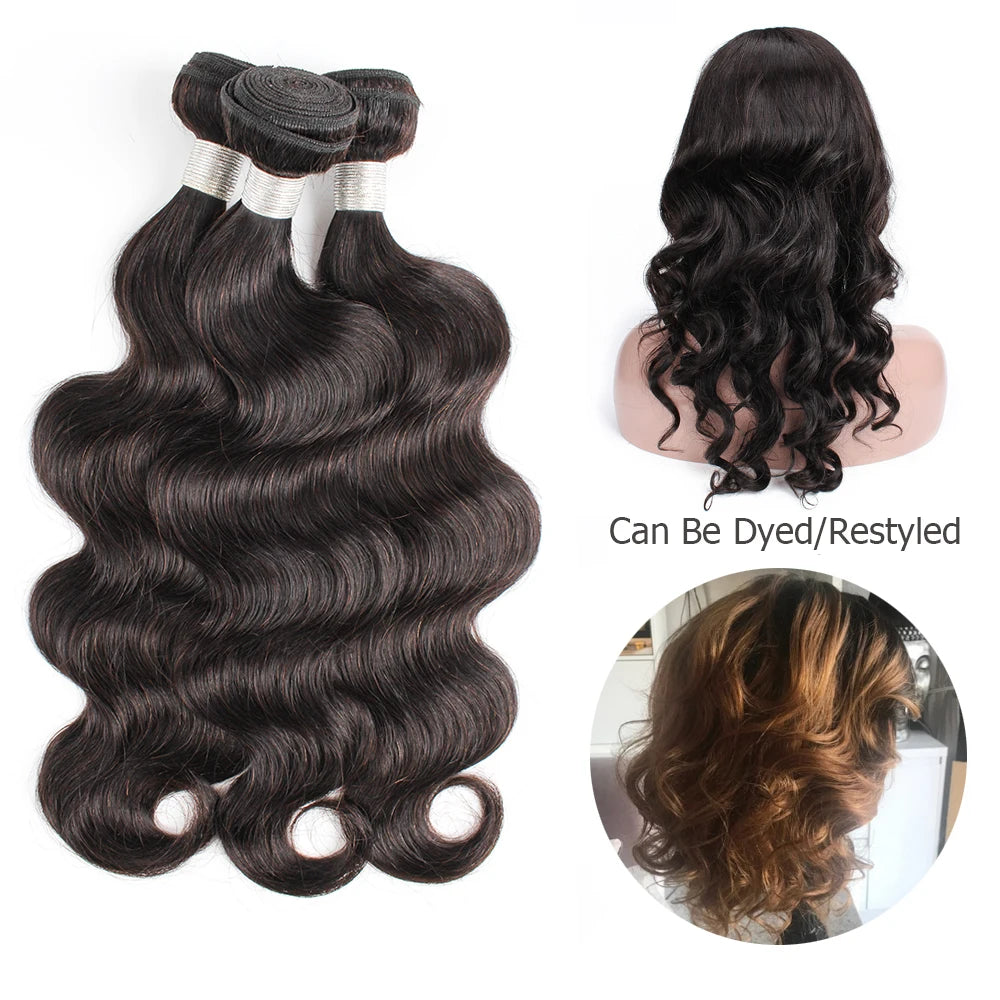 Mogul Hair 1 Bundle Body Wave Ombre Honey Blonde Natural Color Highlight Brown 1B 613 Indian Remy Human Hair Weave Extension