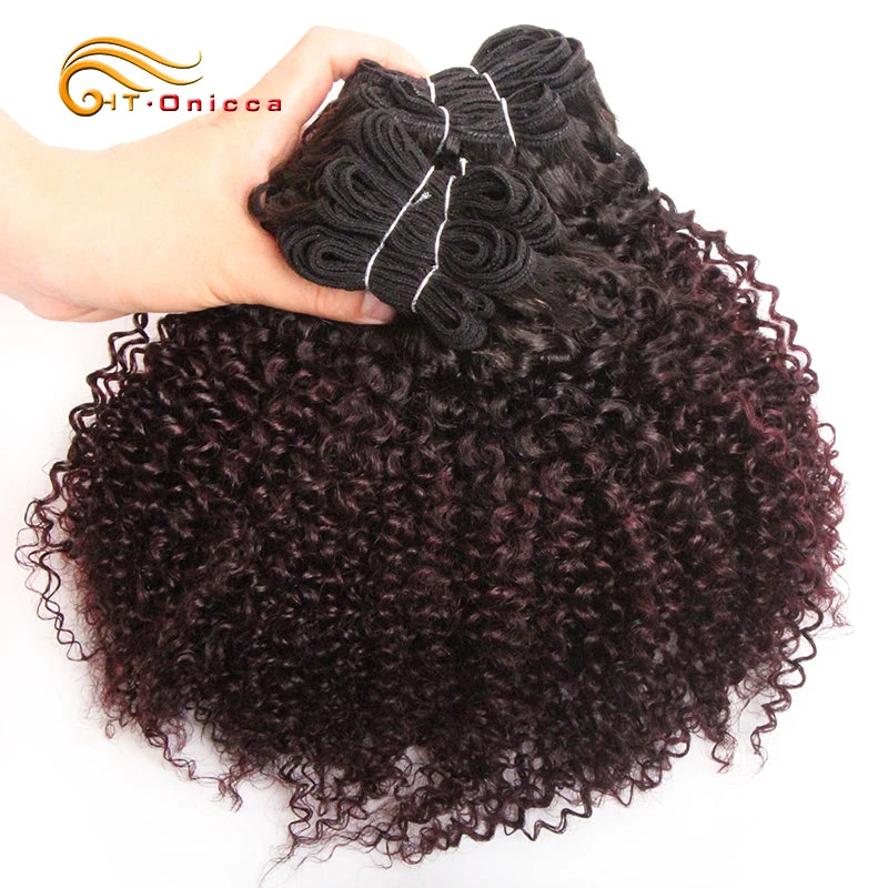 Brazilian Hair 8 Inch Short Curly Bundles Double Drawn Jerry Curl 100% Human Hair Bundles Remy Hair 6 Bundles For Black Women