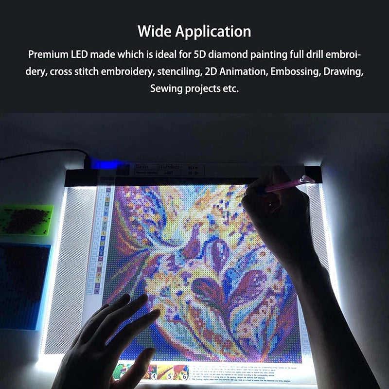 A3/A4/A5 Size Led Light Pad Eye Protection Easier for Diamond Painting Embroidery Sale Three Level Dimmable Painting Pad