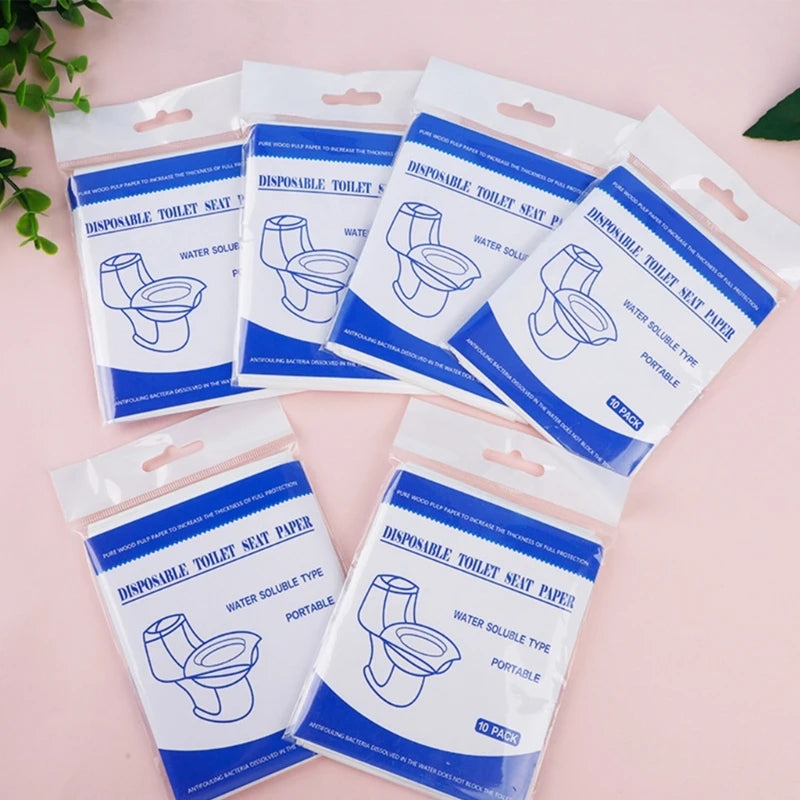 Portable Toilet Covers Disposable for Travel Camping Hotel Bathroom Toilets Paper Flushable Water