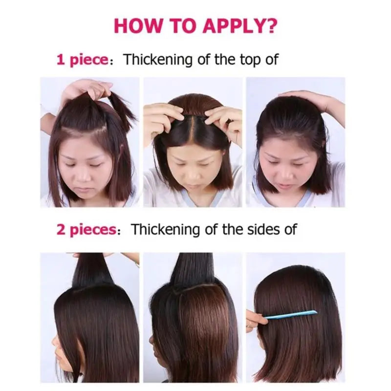 MRS HAIR Real Human Hair Clip in Extentions Invisible Seamless Add Top/Side Volume For Short Hair 10-30cm #2 1B 613 60 Hairpiece