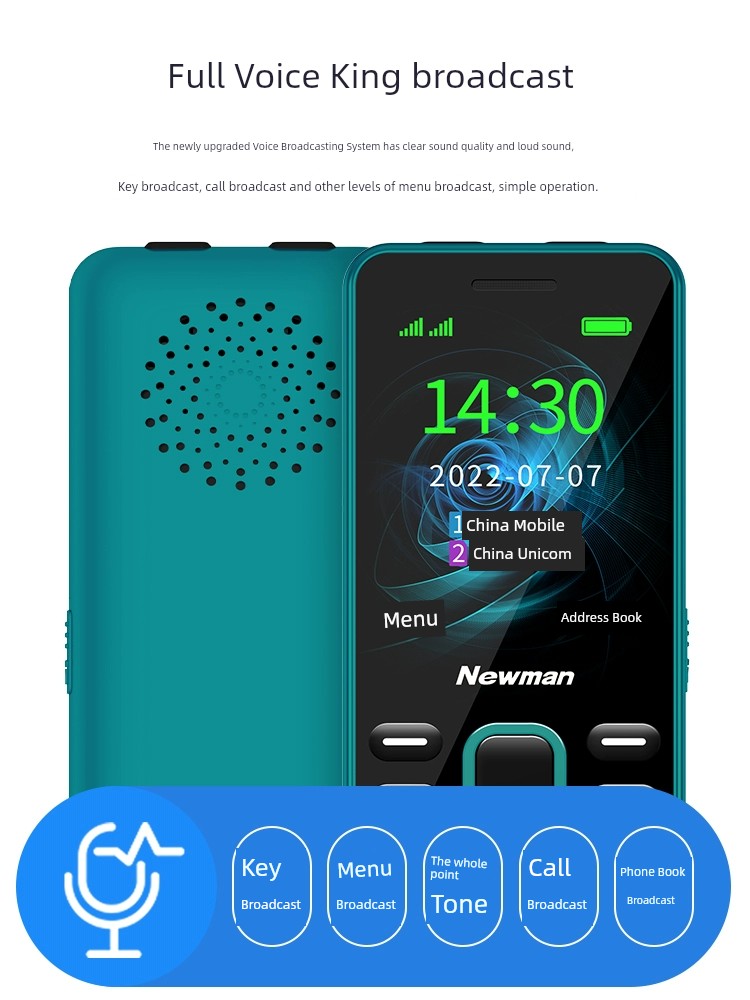 [Official Flagship Store] 4G Netcom Newman G99 New Arrival Elderly Mobile Phone Elderly Mobile Phone Big Word Loud Long Standby Internet Addiction Telecom Dedicated Standby Kids Mini Student Small Mobile Phone