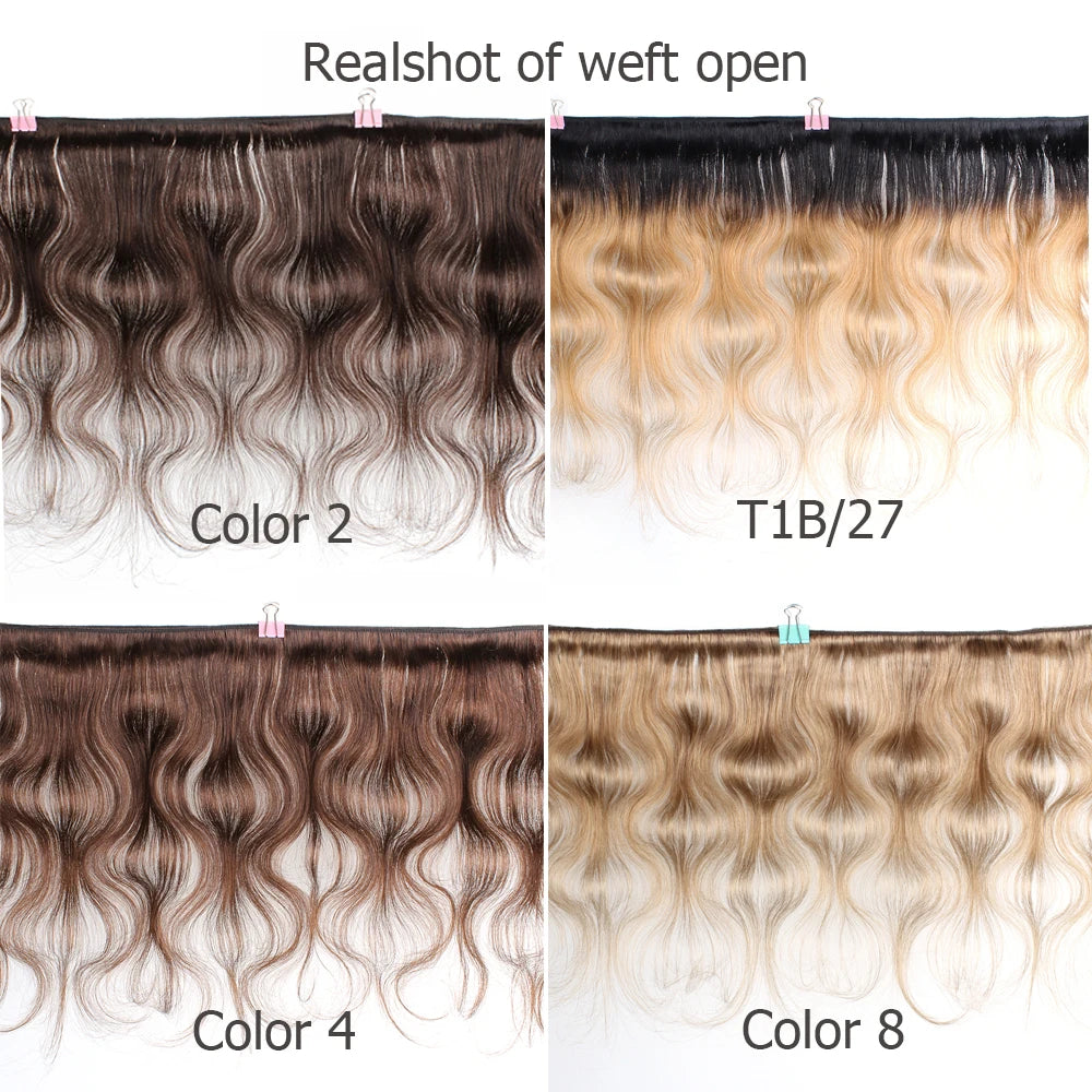 Mogul Hair 1 Bundle Body Wave Ombre Honey Blonde Natural Color Highlight Brown 1B 613 Indian Remy Human Hair Weave Extension